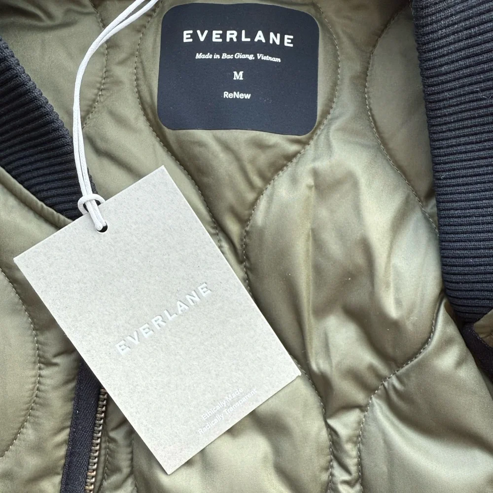 Everlane Quilted Puffer Coat in Olive - Picture 2 of 7